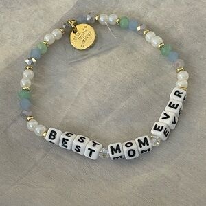 Little words project - size s/m bracelet sea green/blue/pearl BEST MOM EVER
